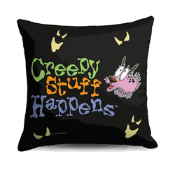 Cartoon Network Courage The Cowardly Dog Creepy Stuff Happens Throw Pillow 18x18 Inches
