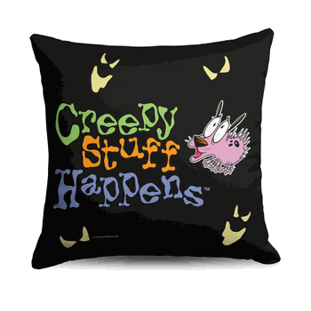Cartoon Network Courage The Cowardly Dog Creepy Stuff Happens Throw Pillow 18x18 Inches