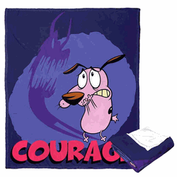 Cartoon Network Courage The Cowardly Dog Face Your Fears Silk Touch Throw Blanket 50x60 Inches