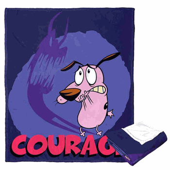 Cartoon Network Courage The Cowardly Dog Face Your Fears Silk Touch Throw Blanket 50x60 Inches