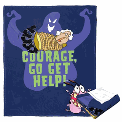 Cartoon Network Courage The Cowardly Dog Go Get Help Silk Touch Throw Blanket 50x60 Inches