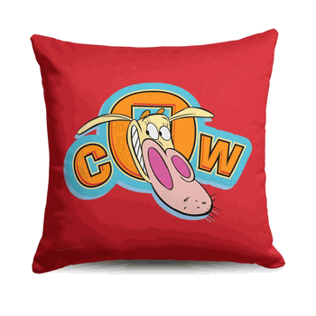 Cartoon Network Cow And Chicken Cow Throw Pillow 18x18 Inches