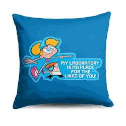 Cartoon Network Dexter's Laboratory Not Welcome Throw Pillow 18x18 Inches