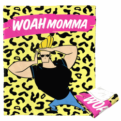 Cartoon Network Johnny Bravo Woah Mama Silk Touch Throw Blanket 50x60 Inches