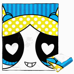 Cartoon Network Powerpuff Girls Bubbles Heart Eyes Silk Touch Throw Blanket 50x60 Inches