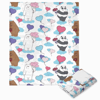 Cartoon Network We Bare Bears Bears And Balloons Silk Touch Throw Blanket 50x60 Inches