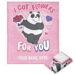 Cartoon Network We Bare Bears Got You Flowers Personalized Silk Touch Throw Blanket 50x60 Inches