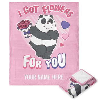 Cartoon Network We Bare Bears Got You Flowers Personalized Silk Touch Throw Blanket 50x60 Inches