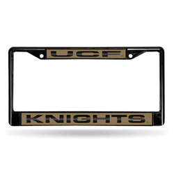 Central Florida Golden Knights UCF Black 12" x 6" Black Laser Cut Chrome Frame