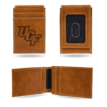 Central Florida Golden Knights UCF Brown Laser Engraved Front Pocket Wallet