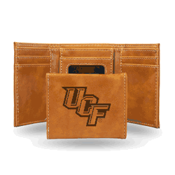 Central Florida Golden Knights UCF Brown Laser Engraved Tri-Fold Wallet