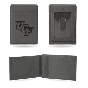 Central Florida Golden Knights UCF Gray Laser Engraved Front Pocket Wallet