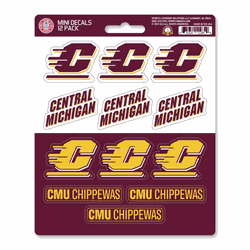 Central Michigan Chippewas 12 Count Mini Decal Sticker Pack