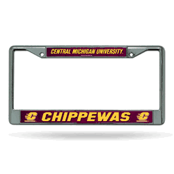Central Michigan Chippewas  12" x 6" Chrome Frame With Decal Inserts