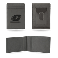 Central Michigan Chippewas Gray Laser Engraved Front Pocket Wallet