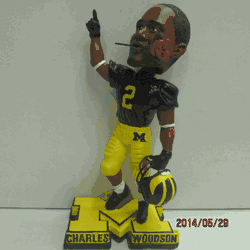 Charles Woodson Michigan Wolverines 8" COLLEGE LEGENDS FIGURE #8 "Rose Bowl/National Championship Celebration" Bobble Head Doll #/200 <B><font color="RED">Exclusive to Carroll's Sports Cove</b></font>