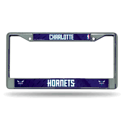 Charlotte Hornets  12" x 6" Chrome Frame With Decal Inserts