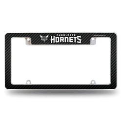 Charlotte Hornets Black 12" x 6" Chrome All Over Automotive License Plate Frame