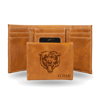 Chicago Bears #1 DAD Laser Engraved Tri-Fold Wallet