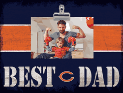 Chicago Bears 10" x 8" Best Dad with Stripe Clip Frame