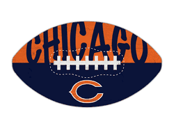 Chicago Bears 12" Football Cutout Sign with City Name