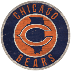 Chicago Bears 12 in. Circle w/ State Sign