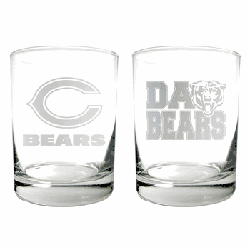 Chicago Bears 2pc Rocks Glass Set