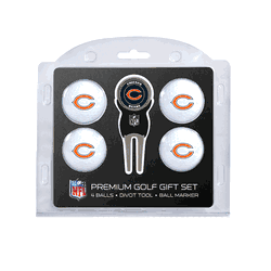 Chicago Bears 4 Ball Gift Set + Divot Tool & Marker