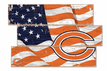 Chicago Bears American Flag 3 Plank