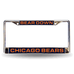 Chicago Bears Bear Down 12" x 6" Laser Cut Chrome Frame