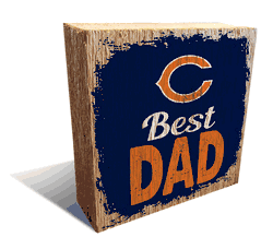 Chicago Bears Best Dad 6x6 Wood Block