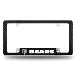 Chicago Bears Black 12" x 6" Chrome All Over Automotive License Plate Frame