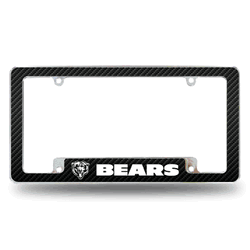 Chicago Bears Black 12" x 6" Chrome All Over Automotive License Plate Frame for Car/Truck/SUV