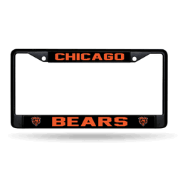 Chicago Bears  Black Chrome Frame with Decal Inserts 12" x 6" Car/Truck Auto Accessory