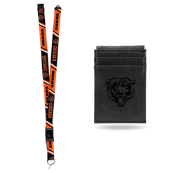 Chicago Bears Black Front Pocket Wallet Set
