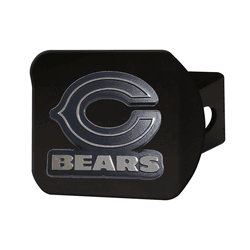 Chicago Bears Black Metal Hitch Cover with Metal Chrome 3D Emblem