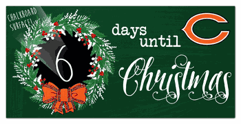Chicago Bears Chalk Christmas Countdown 6x12 Sign