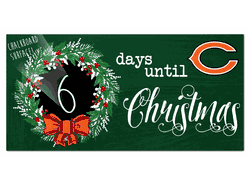 Chicago Bears Chalk Christmas Countdown 6x12 Sign