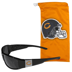 Chicago Bears Chrome Wrap Sunglasses and Bag