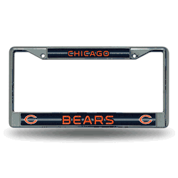 Chicago Bears Classic 12" x 6" Silver Bling Chrome Car/Truck/SUV Auto Accessory