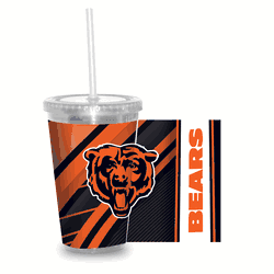 Chicago Bears Clear Tumbler W/Straw