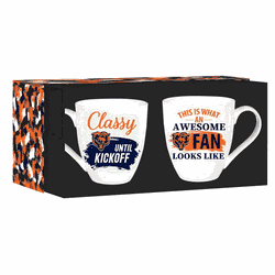 Chicago Bears Coffee Mug 17oz Ceramic 2 Piece Set with Gift Box