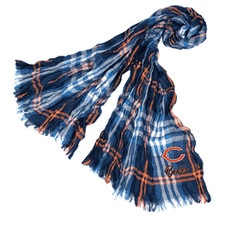 Chicago Bears Crinkle Scarf Plaid Navy/Orang
