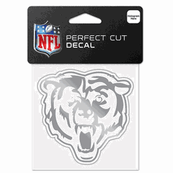 Chicago Bears Decal 4x4 Perfect Cut Metallic Silver