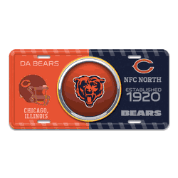 Chicago Bears Embossed Metal License Plate