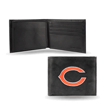 Chicago Bears  Embroidered Genuine Leather Billfold Wallet 3.25