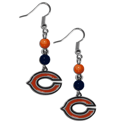 Chicago Bears Fan Bead Dangle Earrings