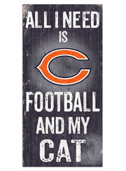 Chicago Bears Football and My Cat 6x12 Sign