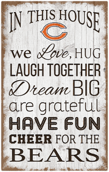 Chicago Bears In This House 11x19 Sign