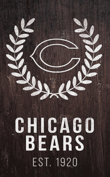 Chicago Bears Laurel Wreath 11x19 Sign